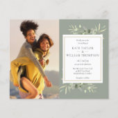 Budget Sage Groene Foto's Trouw Uitnodiging (Voorkant)