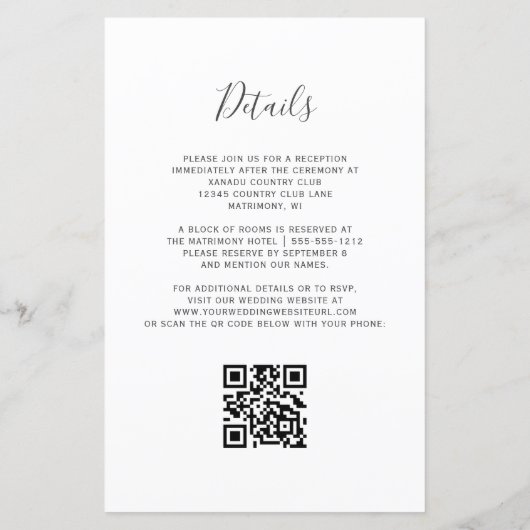 Budget Sage Groene QR Code Huwelijk (Achterkant)