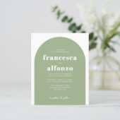 Budget Sage Groene RSVP QR Code Retro Foto Bruilof (Staand voorkant)