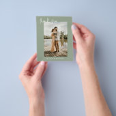 Budget Sage Groene Trouwfoto Dank u kaart (Hand)