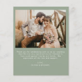 Budget Sage Groene Trouwfoto Dank u kaart (Achterkant)