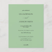 Budget Sage Mint Green Calligraphy Wedding (Voorkant)