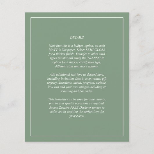 BUDGET Sage MONOCHROME Weddenschap (Achterkant)