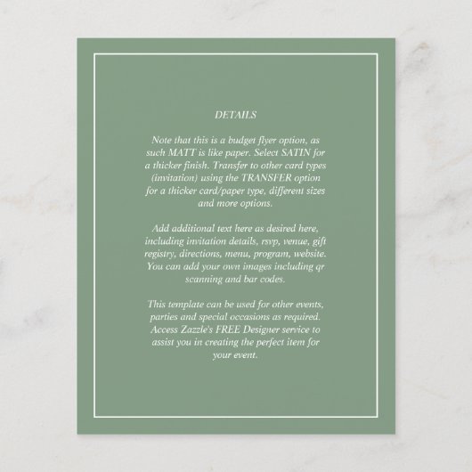 BUDGET Sage MONOCHROME Wedstrijders Flyer (Achterkant)