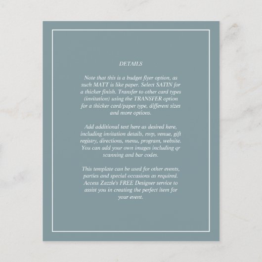 BUDGET Sage MONOCHROME Wedstrijders Flyer (Achterkant)