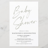 Budget Sage Olive Green Simple Script-Baby shower (Voorkant)