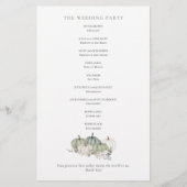 Budget Sage Pumpkins Cream Florals Wedding Program (Achterkant)