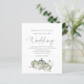 Budget Sage Pumpkins Florals Wedding Invite (Staand voorkant)