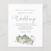Budget Sage Pumpkins Florals Wedding Invite (Voorkant)