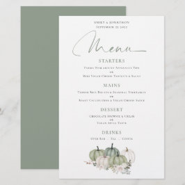 Budget Sage Pumpkins Herfst Florals Wedding Menu