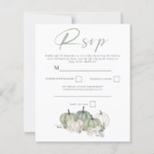 Budget Sage Pumpkins QR Code Weddenschap RSVP (Voorkant)