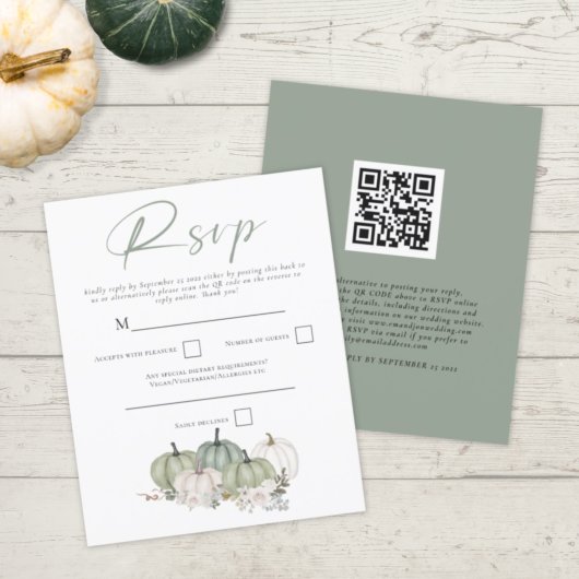 Budget Sage Pumpkins QR Code Weddenschap RSVP