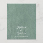 Budget Sage Wit Bloemen Bruiloft Uitnodiging (Achterkant)