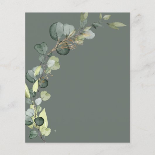 Budget Sagegroene Bruids Brunch Uitnodiging Flyer (Achterkant)