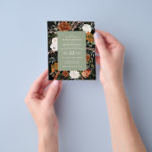 Budget sagegroene terracotta bloemrijke rustieke e flyer (Hand)