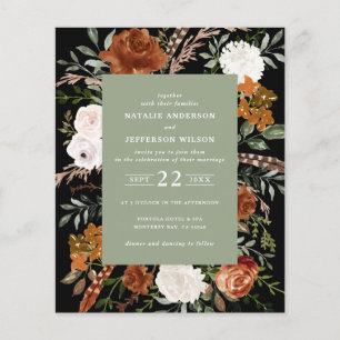 Budget sagegroene terracotta bloemrijke rustieke e flyer