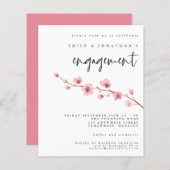 Budget Sakura Cherry Blossom Verloving Uitnodiging (Voorkant / Achterkant)