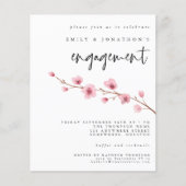 Budget Sakura Cherry Blossom Verloving Uitnodiging (Voorkant)