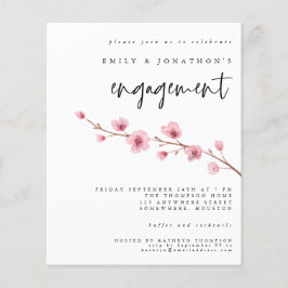 Budget Sakura Cherry Blossom Verloving Uitnodiging