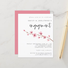 Budget Sakura Cherry Blossom Verloving Uitnodiging