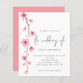 Budget Sakura Cherry Blossom Wedding Uitnodiging (Voorkant / Achterkant)