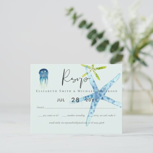 BUDGET Salife Beach Ocean Wedding Briefkaart (Staand voorkant)