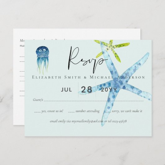 BUDGET Salife Beach Ocean Wedding Briefkaart (Voorkant / Achterkant)
