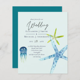BUDGET Salife Beach Ocean Wedding Invitations
