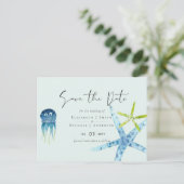 BUDGET Salife Beach Ocean Wedding Save the Date Briefkaart (Staand voorkant)
