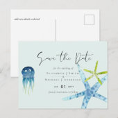 BUDGET Salife Beach Ocean Wedding Save the Date Briefkaart (Voorkant / Achterkant)