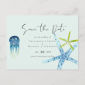 BUDGET Salife Beach Ocean Wedding Save the Date Briefkaart (Voorkant)