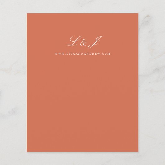 Budget Salmon Oranje Calligraphy Wedding (Achterkant)