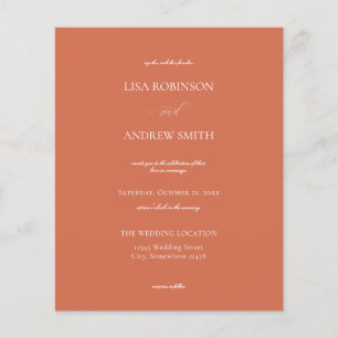 Budget Salmon Oranje Calligraphy Wedding Flyer