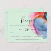 BUDGET samenvatting Rainbow Watercolor Bruiloft Briefkaart (Voorkant / Achterkant)