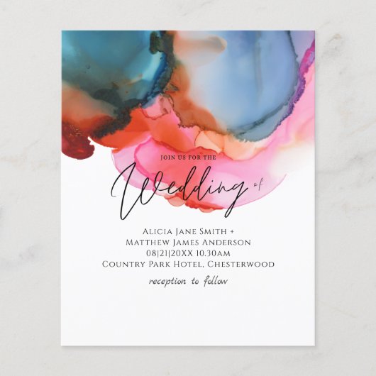 BUDGET samenvatting Regenboog Waterverf Bruiloft (Voorkant)