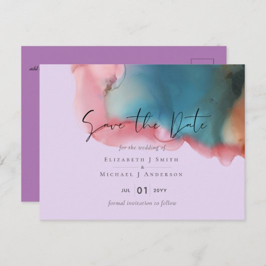 BUDGET samenvatting Regenboog Waterverf Bruiloft Briefkaart (Voorkant / Achterkant)