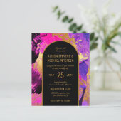 Budget samenvatting roze goud FOTO trouwkaartje (Staand voorkant)