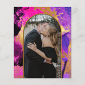 Budget samenvatting roze goud FOTO trouwkaartje (Achterkant)