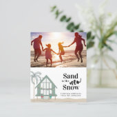 Budget Sand is de nieuwe Sneeuwfoto Kerstmis Kaart (Staand voorkant)