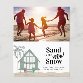 Budget Sand is de nieuwe Sneeuwfoto Kerstmis Kaart