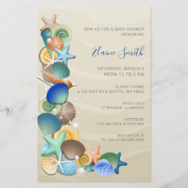 Budget Sandy Ocean Beach Baby Shower-uitnodigingen