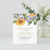 BUDGET Sanflowers & Lavander Save The Date (Staand voorkant)