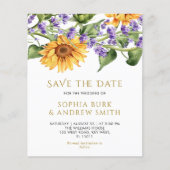 BUDGET Sanflowers & Lavander Save The Date (Voorkant)