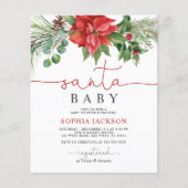 Budget Santa Baby kerstfeest Baby shower Uitnodigi (Voorkant)