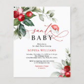 Budget Santa Baby kerstfeest Baby shower Uitnodigi (Voorkant)