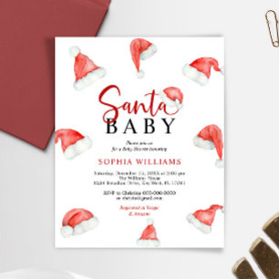 Budget Santa Baby kerstfeest Baby shower Uitnodigi