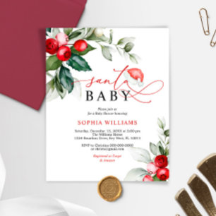 Budget Santa Baby kerstfeest Baby shower Uitnodigi