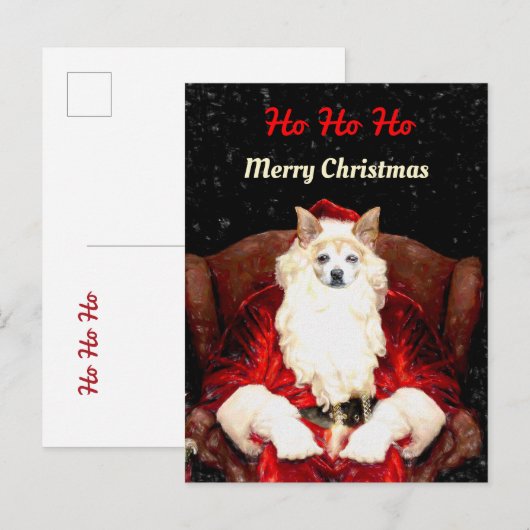 Budget Santa Chihuahua Dog Red Funny Cute Holiday Briefkaart (Voorkant / Achterkant)