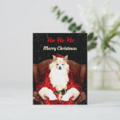 Budget Santa Chihuahua Dog Red Funny Cute Holiday Briefkaart (Staand voorkant)