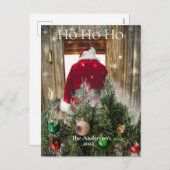Budget Santa Ho Ho Ho Ornamenten Briefkaart (Voorkant / Achterkant)
